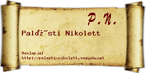 Palásti Nikolett névjegykártya